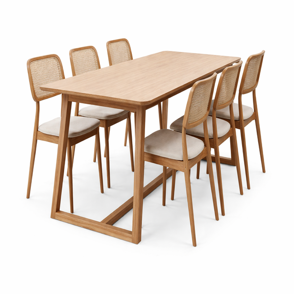 4 seater wooden dining table and chairs