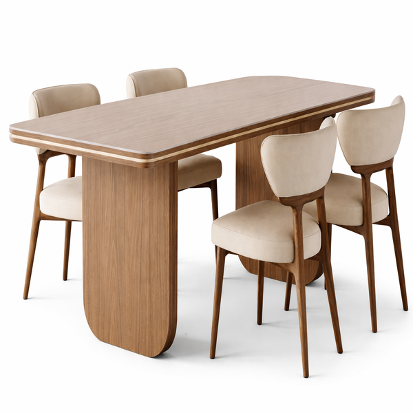 4 seater wooden dining table set