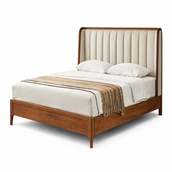 Elegant wooden queen bed