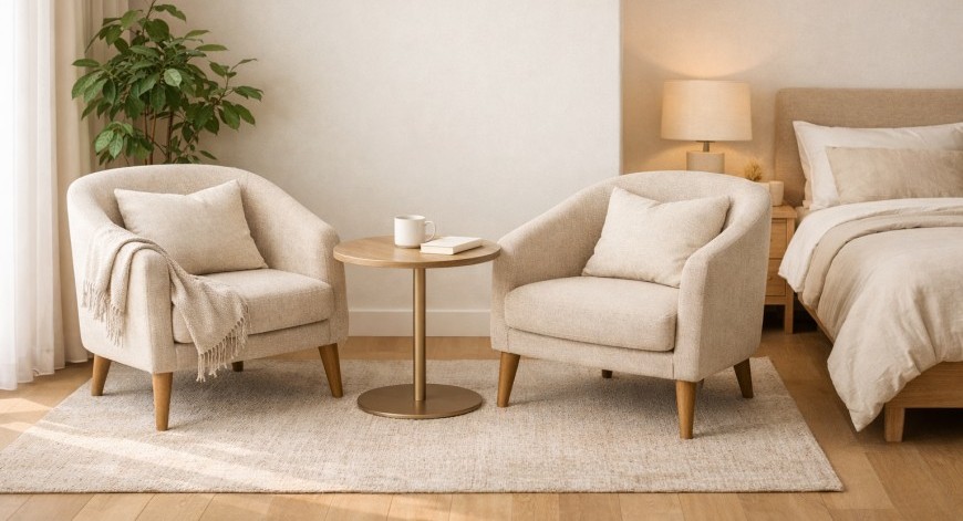 double accent chair for bedroom