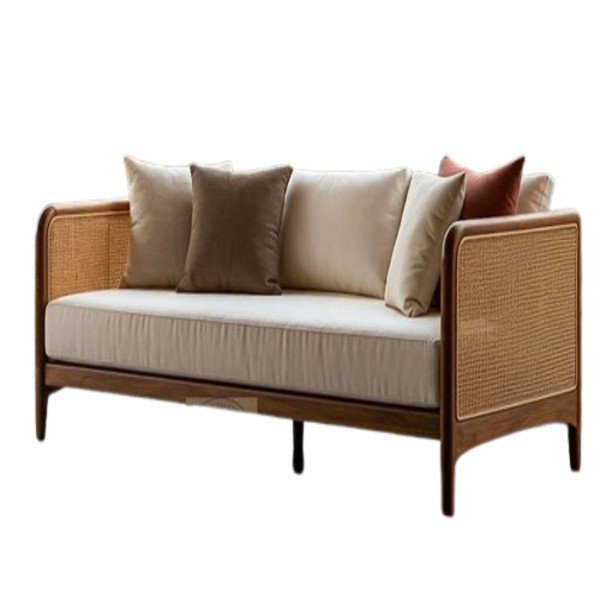 wooden 3 seater sofa