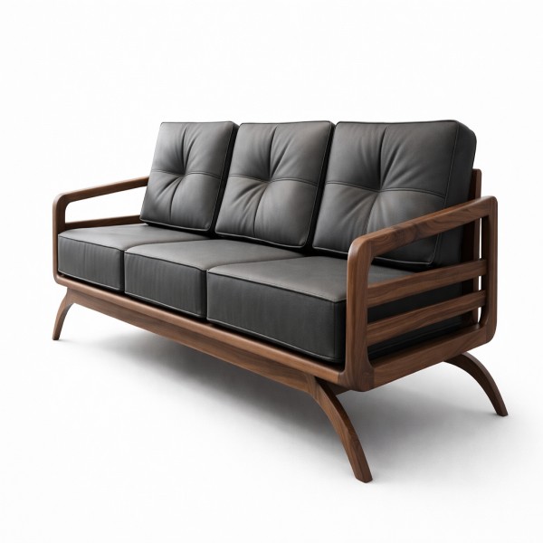 wooden black sofa