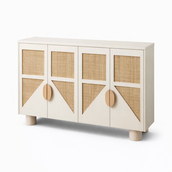 Cream sideboard with jute accents