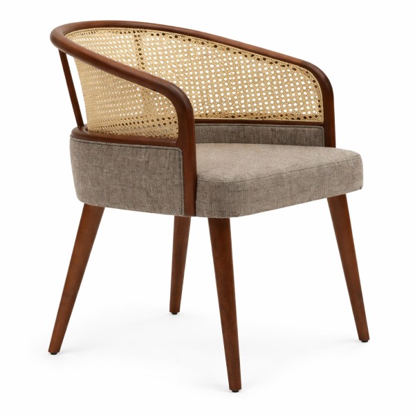 Mid-century modern chair with cane details