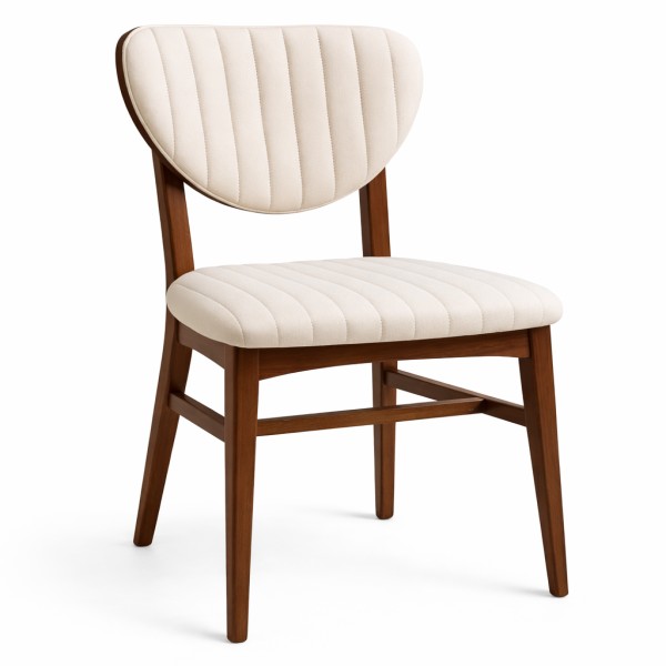 Mid-century modern chair with quilted upholstery