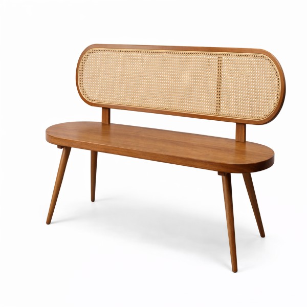 Mid-century modern wooden bench design