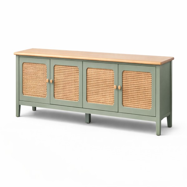 Sage green mid-century storage sideboard