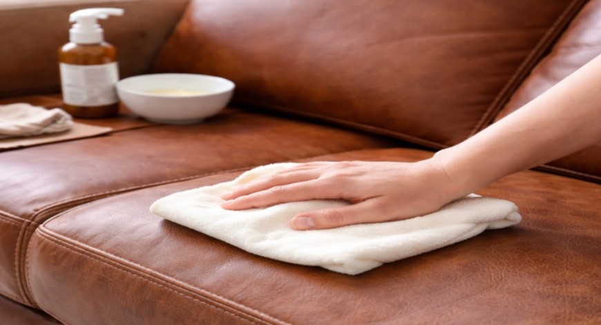 how to clean leather sofa at home