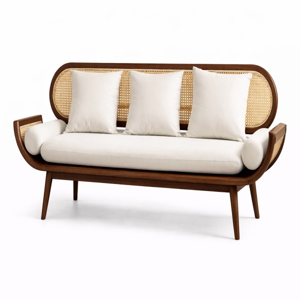 wooden 2 seater sofa