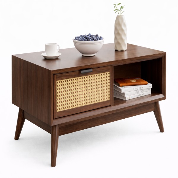 Mid-century modern walnut coffee table