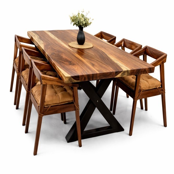 wooden dining 6 seater dining table