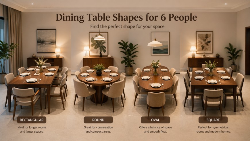 dining table shape for 6 people
