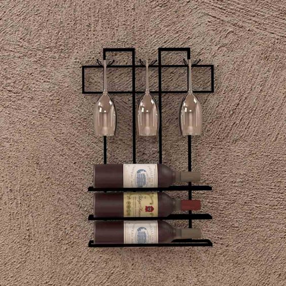 Suhaus-Wine Rack-Anitque-Black-Front