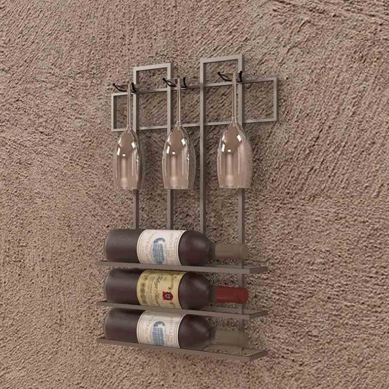 Suhaus-Wine Rack-Anitque-Grey-Side